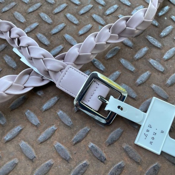 A New day Women Belt Pink Faux Leather Braided Waistband Size S - Picture 5 of 10